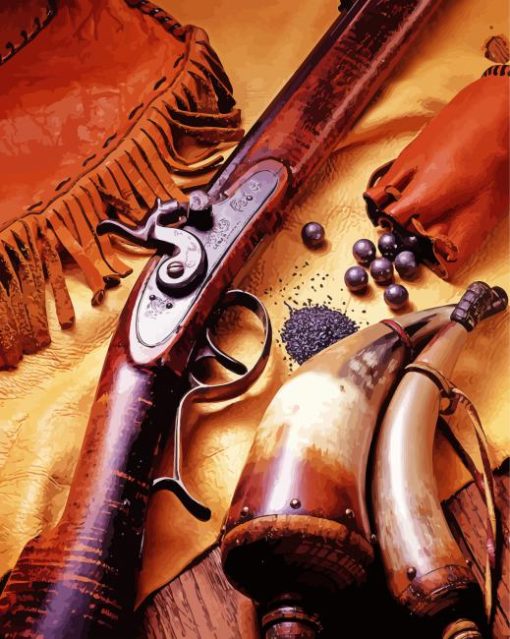 gun Antique muzzleloader paint by number