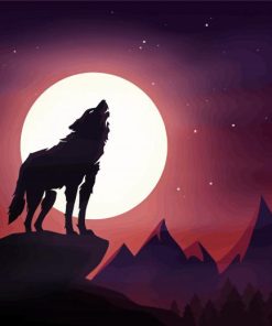 Howling Wolf paint by numbers