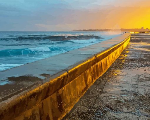 Malecon At Sunset paint by numbers