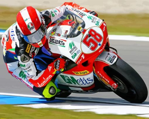 Marco Simoncelli Racing Paint by numbers