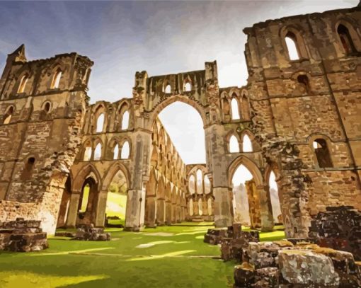 Middlesbrough Rievaulx Abbey paint by numbers