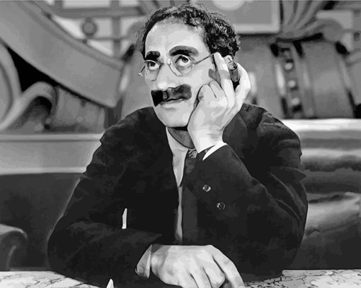 Monochrome Groucho Marx paint by numbers