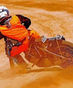 motorcycle Speedway biker drifting paint by number