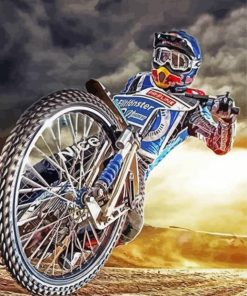 motorcycle Speedway biker paint by numbers