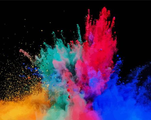 Colorful Powders Splash paint by numbers