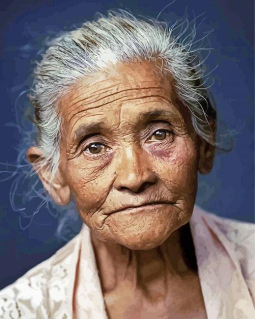 Beautiful Old Woman paint by numbers