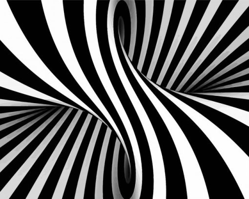 Optical Black And White Illusion paint by numbers