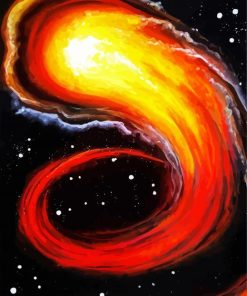 orange light comet paint by numbers