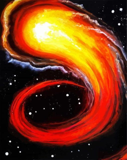 orange light comet paint by numbers