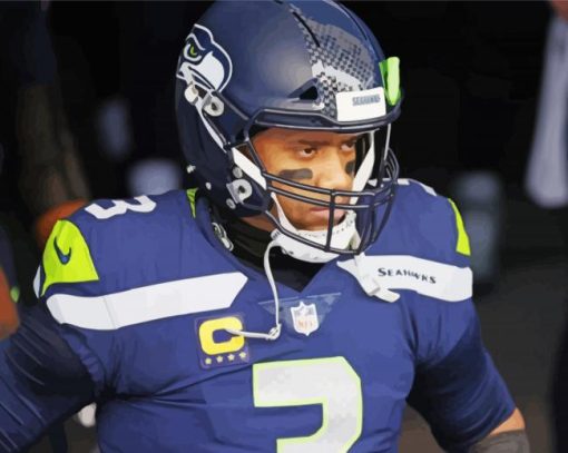 russell wilson american football player paint by number