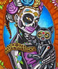 Skull Mexican Woman paint by numbers