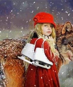 The Little Girl And Her Wolf paint by numbers