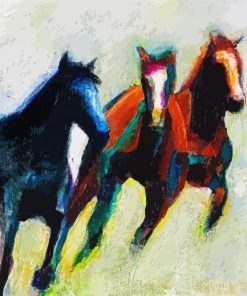 Three Horses On The Diagonal Frances Marino paint by numbers