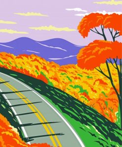 virginia blue ridge parkway illustration paint by numbers