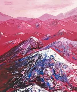 Abstract Red Mountains Paint by numbers