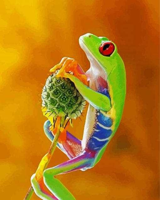 Hippie frog animal paint by number