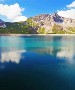 Lunersee lake in vorarlberg paint by numbers