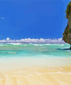 Niue island beach paint by numbers