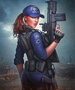 Police woman paint by numbers