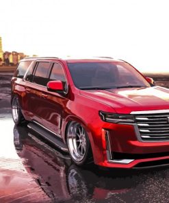 Red Cadillac Escalade Car paint by numbers