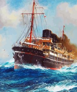 The Steamship In Sea paint by numbers