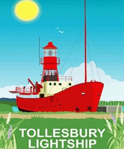 Tollesbury lightship poster paint by numbers