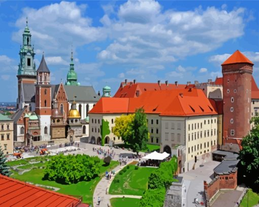 Wawel Castle Krakow Poland paint by numbers