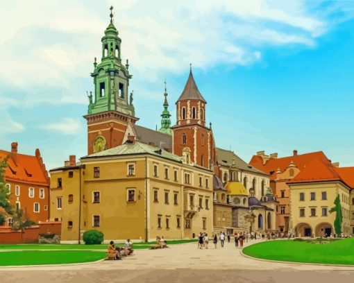 Wawel Castle Krakow Poland paint by numbers