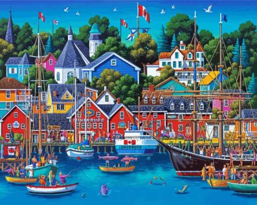 lunenburg town art paint by number