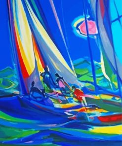 Yachtmen In The Blue Sky By Mouly paint by numbers