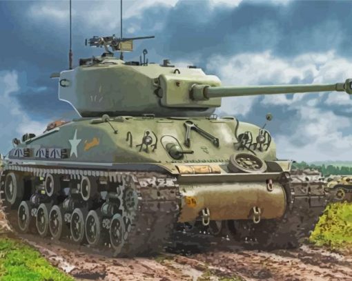 Sherman Tank paint by numbers