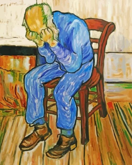 Sorrowing Old Man By Vincent Van Gogh paint by numbers