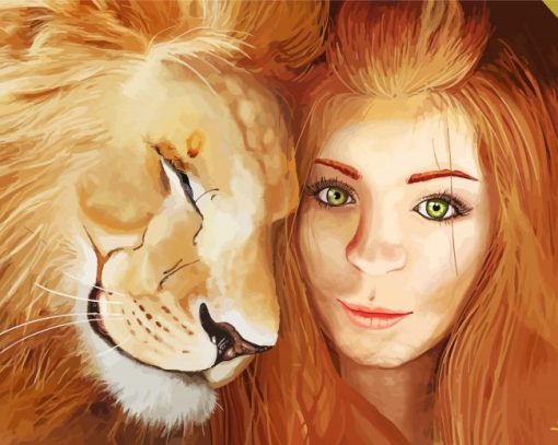 Woman And Lion paint by numbers