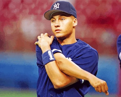 Handsome Derek Jeter paint by numbers