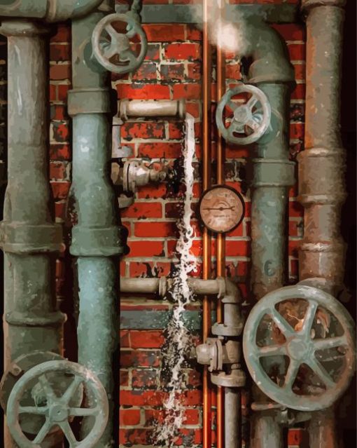 Steampunk Plumbing paint by numbers