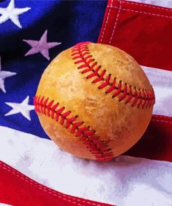 American Flag And Baseball paint by numbers