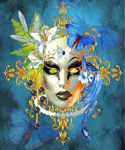 Female Venetian Mask paint by numbers