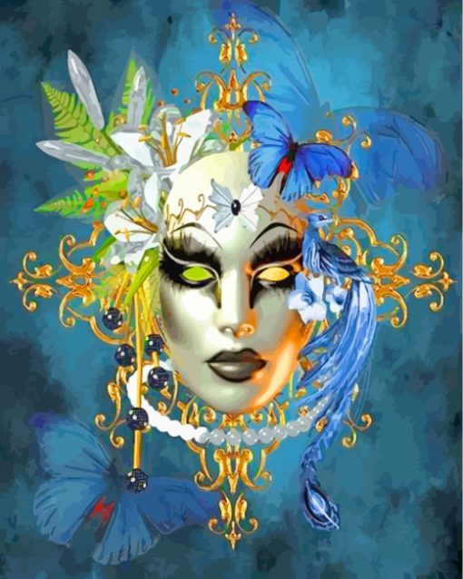 Female Venetian Mask paint by numbers