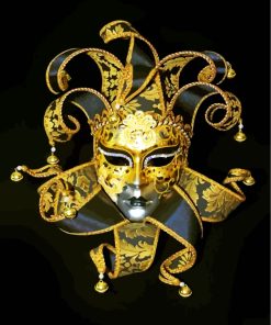 Golden Venetian Mask paint by numbers