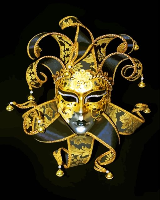 Golden Venetian Mask paint by numbers