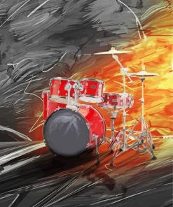 Red Drumkit paint by numbers