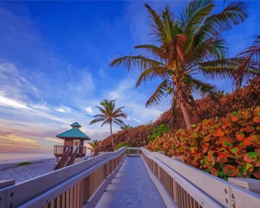 Boardwalk in Boca Raton paint by numbers