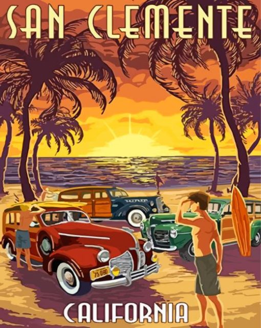 California San Clemente Poster paint by numbers