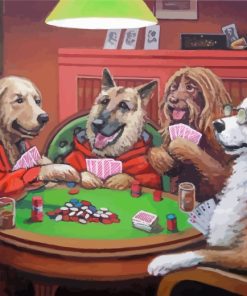 Dogs Playing Cards paint by number