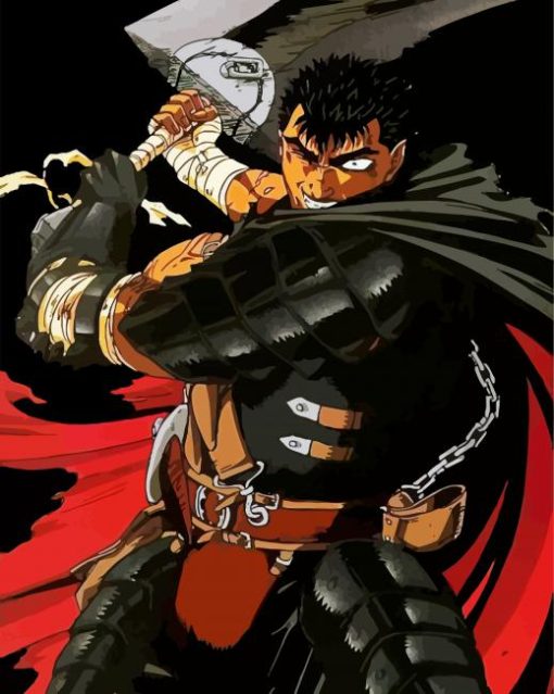 Guts Berserk Anime paint by numbers