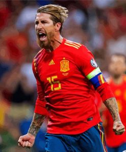 Sergio Ramos spanish national team Player paint by numbers