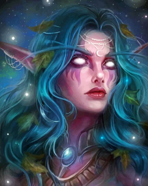 Female Night Elf paint by numbers