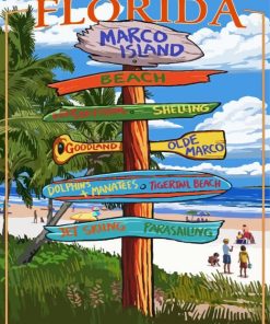 marco island florida poster paint by numbers