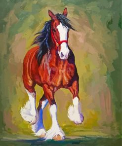 Brown Clydesdale Horse paint by numbers