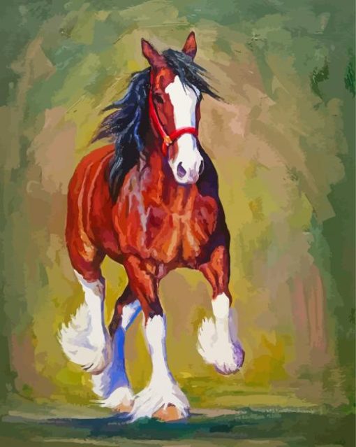 Brown Clydesdale Horse paint by numbers